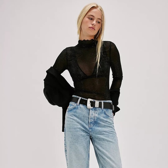 Free People Dance All Night Long Sleeve in Black - Picture 1 of 4